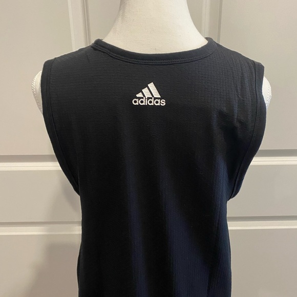 🤡BOGO🤡 NWOT Black ADIDAS Double Layer Logo’d Tank Dress - Womens M - Picture 6 of 14